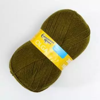 Пряжа Olga (ОльгаПШ) 50% шерсть, 50% акрил 392м/100гр (1437 зел.янтарь)