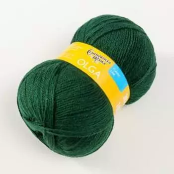 Пряжа Olga (ОльгаПШ) 50% шерсть, 50% акрил 392м/100гр (62 т.зеленый)