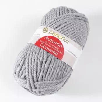 Пряжа "Осенняя" 25% шерсть, 75% ПАН 150м/200гр (08-Св.Серый)