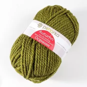 Пряжа "Осенняя" 25% шерсть, 75% ПАН 150м/200гр (448-Св.оливковый)
