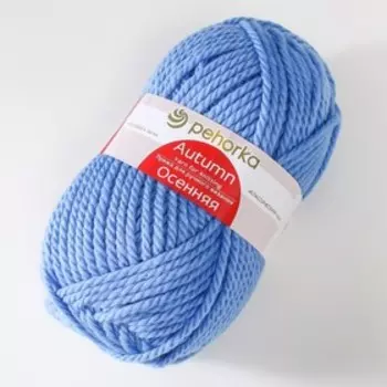 Пряжа "Осенняя" 25% шерсть, 75% ПАН 150м/200гр (520-Голубая пролеска)