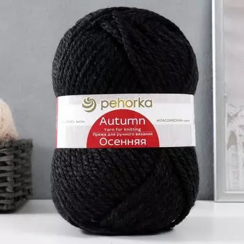 Пряжа "Осенняя" 25% шерсть, 75% ПАН 150м/200гр (435-Антрацит)