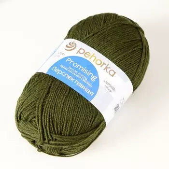 Пряжа "Перспективная" 50% меринос. шерсть, 50% акрил объёмный 270м/100гр (13-Т. оливковый)