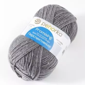 Пряжа "Перспективная" 50% меринос. шерсть, 50% акрил объёмный 270м/100гр (96-Сер. меланж)