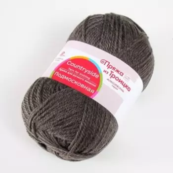Пряжа "Подмосковная" 50% шерсть, 50% акрил 250м/100гр (446, Т.серый)