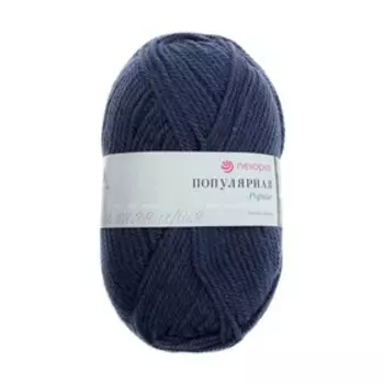 Пряжа "Популярная" 50% шерсть, 50% акрил 133м/100гр (156-Индиго)