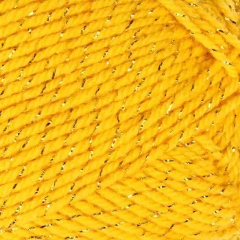 Пряжа "Праздничная" 48% кашмилон, 48% акрил, 4% метанит 160м/50гр (104 жёлтый)