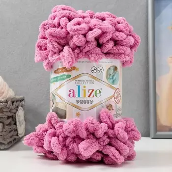 Пряжа "Puffy" 100 % микрополиэстер 9м/100г (98 т.розовый)