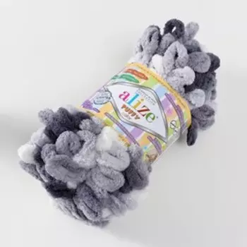 Плюшевая пряжа для вязания руками ALIZE, Puffy color, 100 % микрополиэстер, 9 м/100 г, (5925)