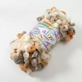 Плюшевая пряжа для вязания руками ALIZE, Puffy color, 100 % микрополиэстер, 9 м/100 г, (5926)