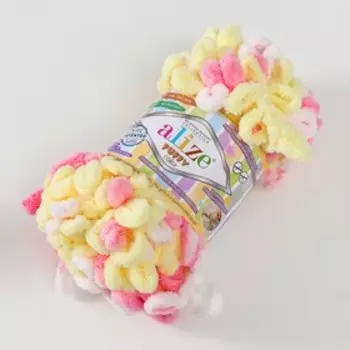 Плюшевая пряжа для вязания руками ALIZE, Puffy color, 100% микрополиэстер, 9 м/100 г, (6369)