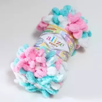 Пряжа "Puffy color" 100 % микрополиэстер 9м/100г (6377)