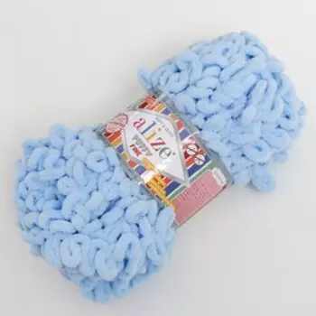 Пряжа "Puffy fine" 100% микрополиэстер 14,5м/100г (218 голубой)