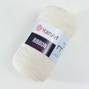 Пряжа "Ribbon" 40% полиэстер, 60% хлопок 125м/250гр (752 молочный)