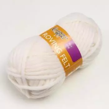 Пряжа Roving felt (Валя) 100% шерсть 50м/50гр (964 ультрабелый)