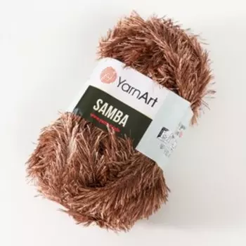 Пряжа для вязания спицами, крючком YarnArt, Samba, травка, 100% полиэстер, 150 м/100 г, (199 коричневый)