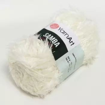 Пряжа для вязания спицами, крючком YarnArt, Samba, травка, 100% полиэстер, 150 м/100 г, (830 молочный)