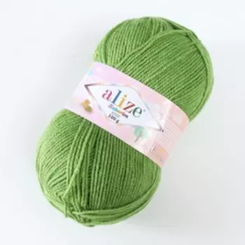 Пряжа для вязания спицами, крючком ALIZE, Sekerim Bebe, 100% акрил, 320 м/100 г, (210 зелёный)
