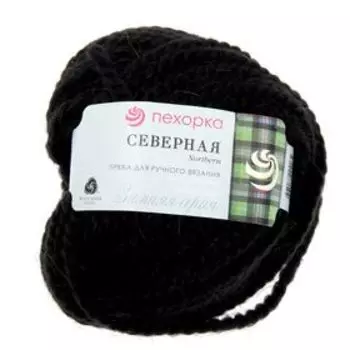 Пряжа "Северная" 30% ангора,30% п/тонкая шерсть,40% акрил объёмный 50м/50гр (02-Черный)