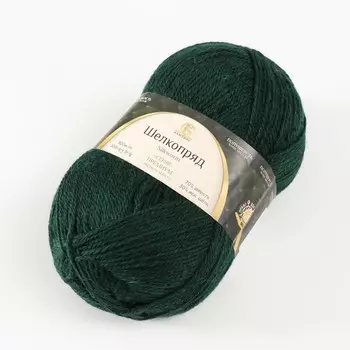 Пряжа "Шелкопряд" 70% п/т шерсть, 30% искусственный шелк 300м/100гр (Зеленый 110)