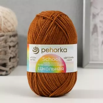 Пряжа для вязания спицами, крючком «Пехорский текстиль. Школьная», 100% акрил, 150 м/50 г, (194 рыжик)