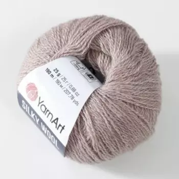Пряжа "Silky Wool" 35% силк район, 65% мерино. вул 190м/25г (337 какао)
