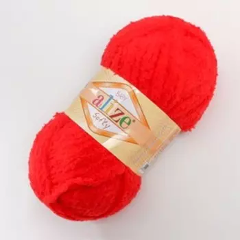 Пряжа "Softy" 100% микрополиэстер 115м/50гр (56 красный)
