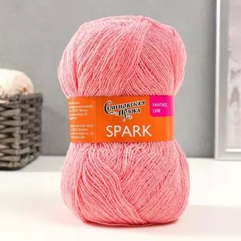 Пряжа Spark (Спарк) 45% шерсть, 48% акрил, 7% метанит 740м/100гр (4003 розовый-радуга)