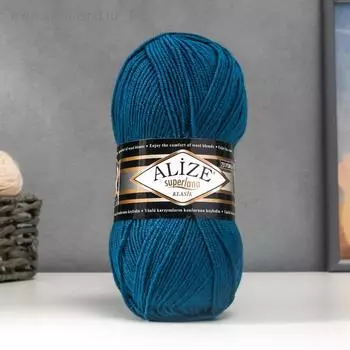 Пряжа "Superlana Klasik" 25% шерсть, 75% акрил 280м/100гр (403 петроль)