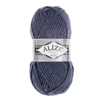 Пряжа для вязания спицами, крючком ALIZE, Superlana Maxi, 75% акрил, 25% шерсть, 100 м/100 г, (203 джинсов. меланж)