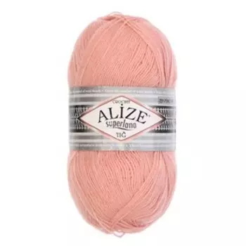 Пряжа "Superlana tig" 25% шерсть, 75% акрил 570м/100гр (363 нежно розовый)