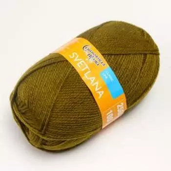 Пряжа Svetlana (Светлана) 50% шерсть, 50% акрил 250м/100гр (1437 зел.янтарь)