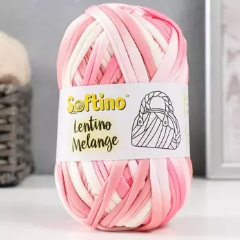 Пряжа трикотажная 95% хлопок, 5% эластан "Lentino Melange" 100 гр 30 м цвет 34