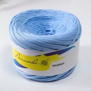 Пряжа трикотажная лицевая 100м/320±30гр, ширина нити 7-8 мм (Небесный)