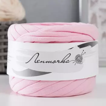 Пряжа трикотажная широкая 50м/160±20гр, ширина нити 7-9 мм (110 св.розовый)