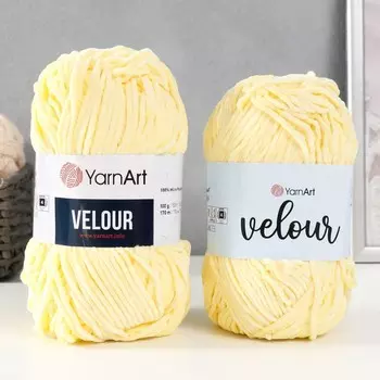 Пряжа "Velour" 100% микрополиэстер 170м/100г (844 жёлтый)