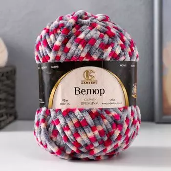 Пряжа "Велюр" 100% микрофибра 95м/100гр (4В240 разный)
