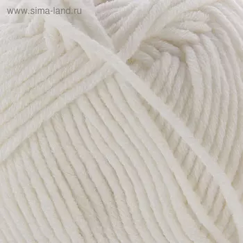 Пряжа "Зимняя премьера" 50%меринос.шерсть, 50% акрил объёмный 150м/100гр (01-Белый)