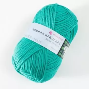 Пряжа "Зимняя премьера" 50%меринос.шерсть, 50% акрил объёмный 150м/100гр (1407-Изумрудный го