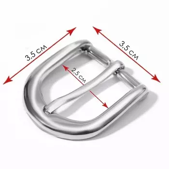 Пряжка для ремня, 3.53.5 см, 25 мм, цвет серебряный