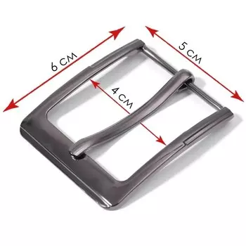 Пряжка для ремня, 6 5 см, 40 мм, цвет чёрный никель