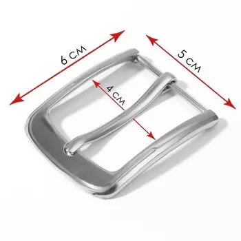 Пряжка для ремня, 65 см, 40 мм, цвет серебряный