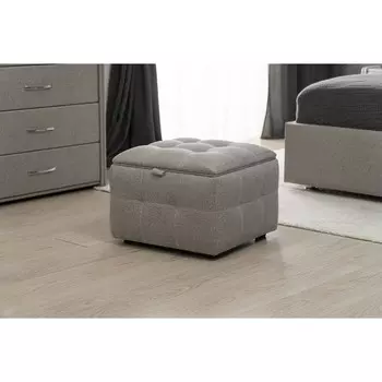 Квадратный пуф «Алеро» с ПМ, 450450390 мм, премиум рогожка, цвет дымчатый кварц