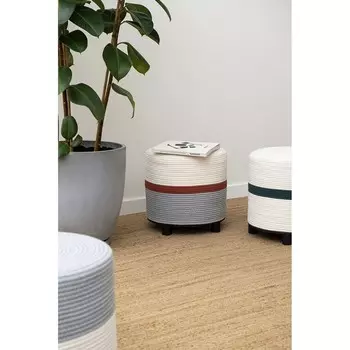 Пуф Andrin, 400400420 мм, цвет светло-бежевый / серый / коричневый