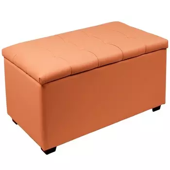 Пуф «Динс», 750400420 мм, экокожа, цвет оранжевый