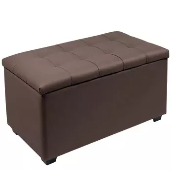 Пуф «Динс», 750400420 мм, экокожа, цвет коричневый