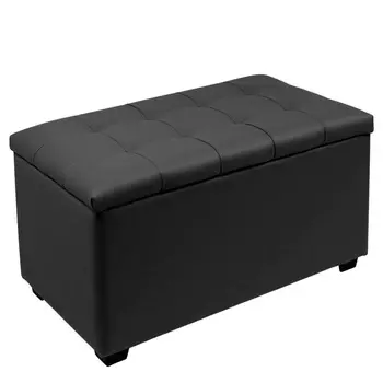 Пуф «Динс», 750400420 мм, экокожа, цвет чёрный