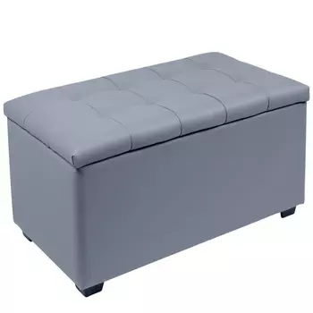 Пуф «Динс», 750400420 мм, экокожа, цвет серый