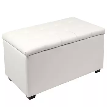 Пуф «Динс», 750400420 мм, экокожа, цвет белый