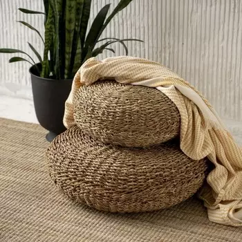 Пуф круглый «Сауэр», диаметр 20x40 см, цвет натуральный